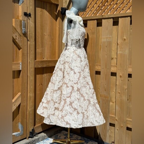 🆕 BRONX & BANCO 🧿 NWOT Sabrina White Bridal Midi Dress, Sz S US 4 - Picture 8 of 15